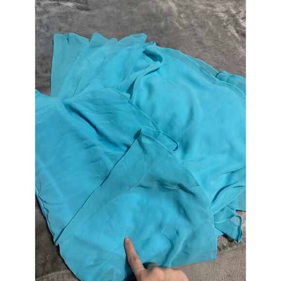 NWT Lulu’s Tier and Now Blue Tie-Back Tiered Maxi Dress Size XXS Side Cut Out - Picture 10 of 10